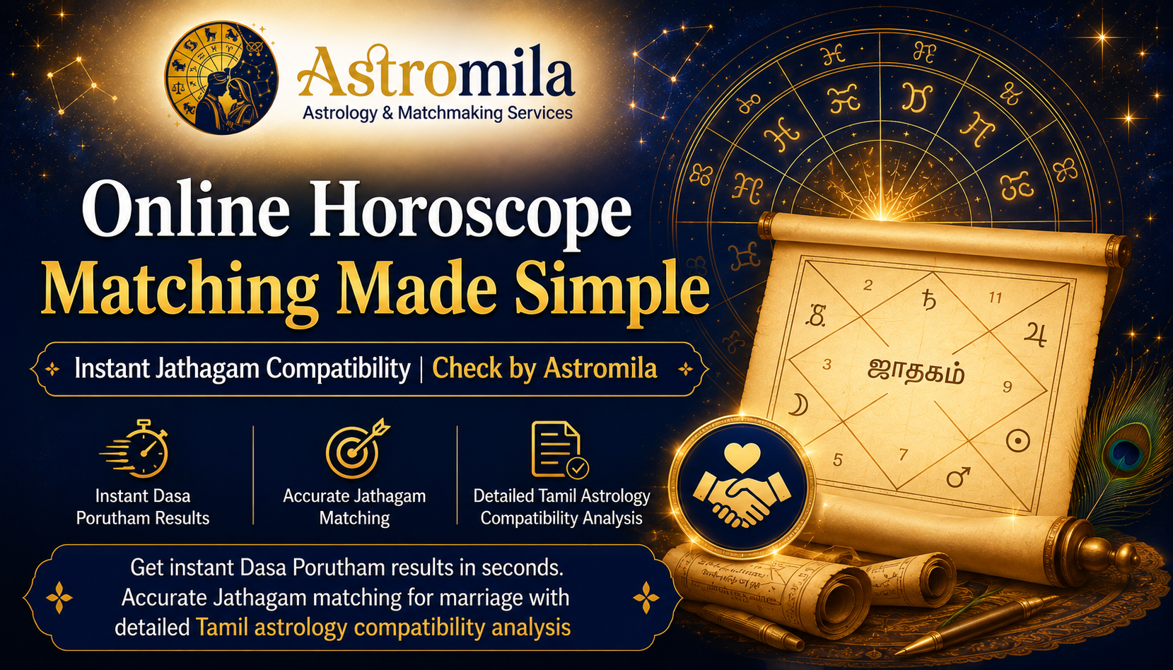 How Astromila Simplifies Horoscope Matching in Seconds | Free Online Jathagam Matching